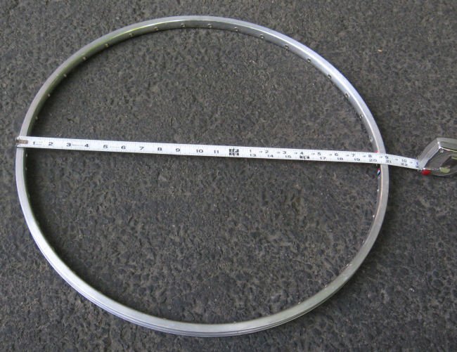 measuring the circumference of a bike wheel